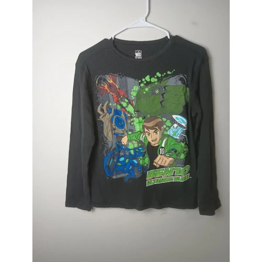 Cartoon Network 2010 Ben 10 Vintage Graphic Thermal T-Shirt Kids Size 10/12